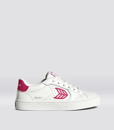 Cariuma Salvas White Leather Jazzy Pink Logo Sneaker Men