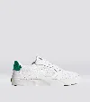 Cariuma Salvas White Premium Leather Ice Logo Metallic Green Sneaker Men In White/ice&metallic Green