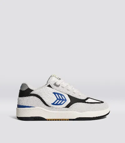 Cariuma Skategoat C25 Pro Smoke White Suede Off-white Mesh Bold Blue Logo Black Sneaker Women
