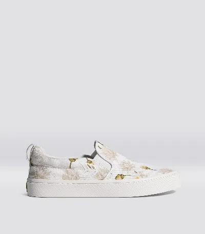 Cariuma Slip-on White Canvas Giant Lilies Sneaker Men In White Giant Lilies