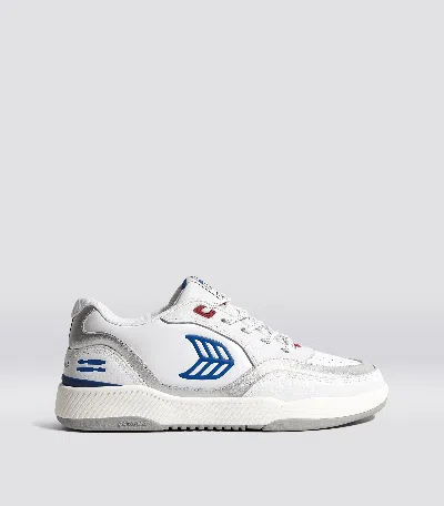 Cariuma Star Wars Uba White Leather R2-d2 Blue Logo Trainer Men In White/star Wars R2-d2