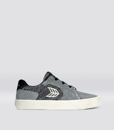 Cariuma T20 Pro Charcoal Grey Suede And Mesh Ivory Logo Sneaker Women In Charcoal Grey/ivory