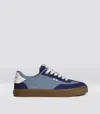 Cariuma Toca Teak Mirage Blue Nylon Bright Navy Suede Sneaker