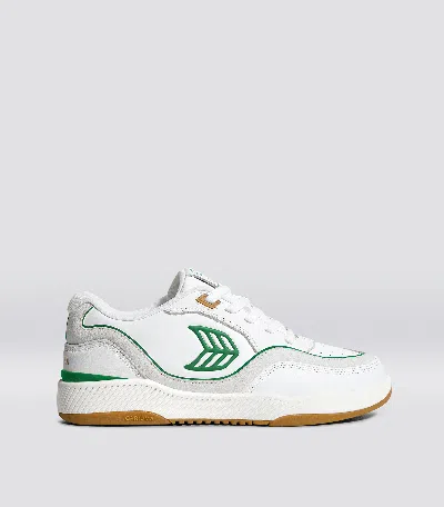 Cariuma Uba Gum White Leather Green Logo Sneaker Women