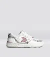 Cariuma Uba White Leather And Suede Blush Pink Logo Silver Accents Sneaker Men In White
