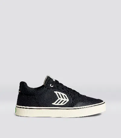 CARIUMA VALLELY PRO BLACK SUEDE AND CORDURA IVORY LOGO SNEAKER WOMEN