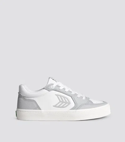 Cariuma Vallely Premium Leather Sneakers In White Premium Leather/grey