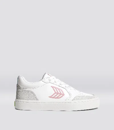 Cariuma Vallely White Leather Vintage White Suede Blush Pink Logo Sneaker Men