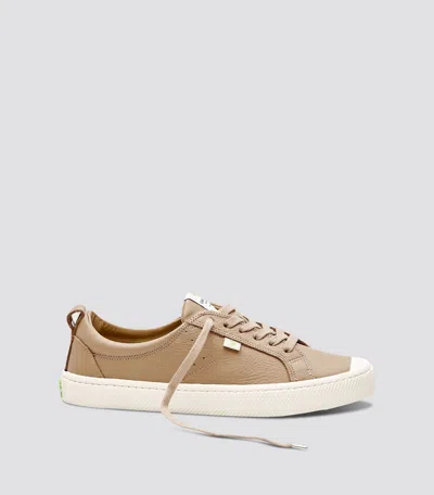 Cariuma Women's  Oca Low Sneakers Beige Leather Lifestyle Shoes Hawk1237 In Brown