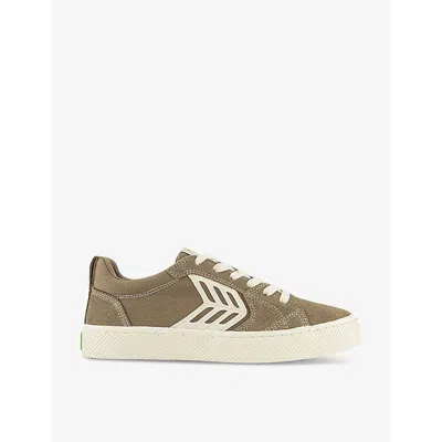 Cariuma Catiba Pro Suede And Organic-cotton Low-top Trainers In Sand Ivory