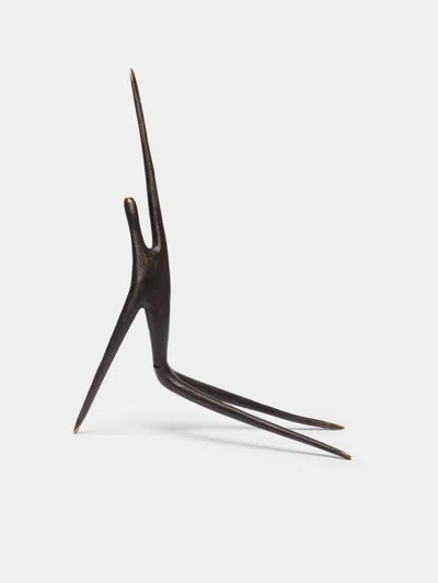 Carl Aubock 'athlete' Brass Sculpture Carl Auböck Abask Luxury Gift In Black
