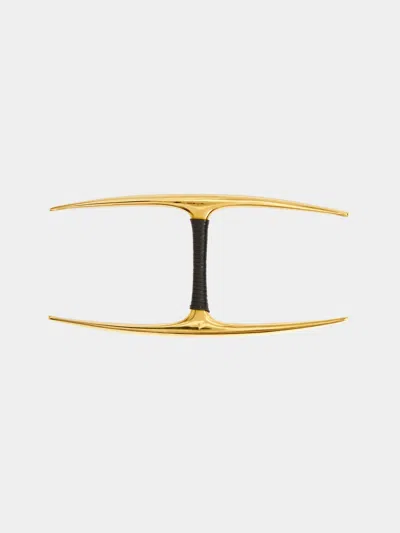 Carl Aubock Brass And Leather Pen Rest Carl Auböck Abask Luxury Gift In Gold