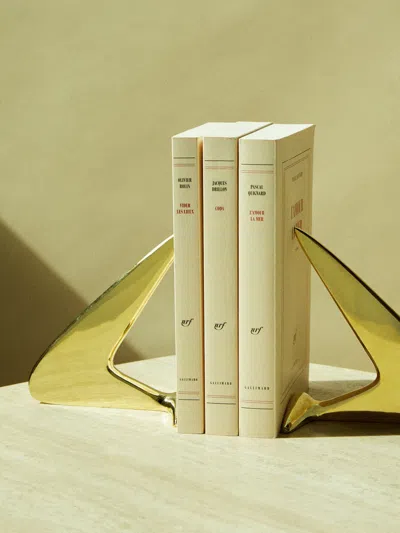Carl Aubock Brass Bookends Carl Auböck Abask Luxury Gift In Gold