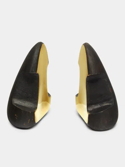 Carl Aubock Cello Brass Bookends Carl Auböck Abask Luxury Gift In Black