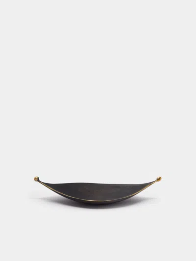 Carl Aubock Leaf Brass Ashtray Carl Auböck Abask Luxury Gift In Black