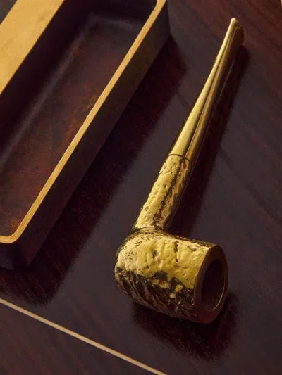 Carl Aubock Pipe Brass Paperweight Carl Auböck Abask Luxury Gift In Gold