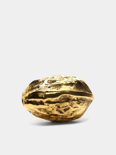 Carl Aubock Walnut Brass Paperweight Carl Auböck Abask Luxury Gift In Gold