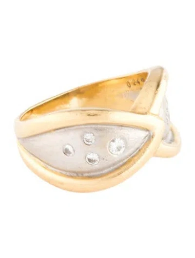 Pre-owned Carl F Bucherer 18k Diamond Two-tone Ring In Multi