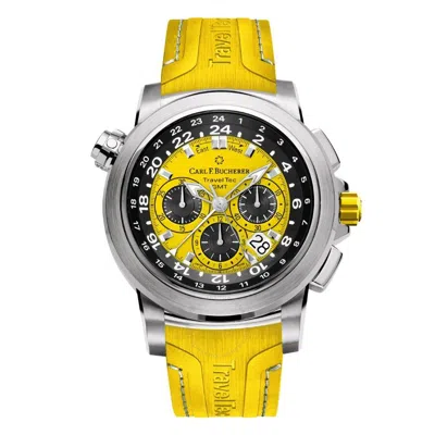 Carl F Bucherer Mens Yellow 00.10620.08.93.01 Patravi Traveltec Gmt Four Seasons Stainless-steel And