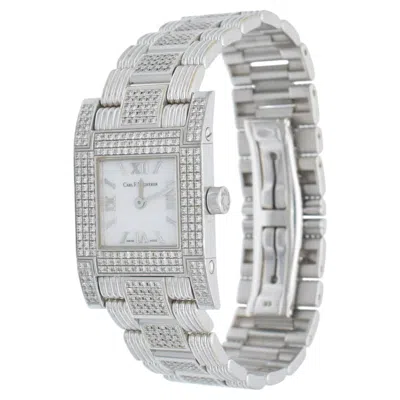 Pre-owned Carl F Bucherer Carl F. Bucherer Pathos Midi Ladies Diamond Wrist Watch In 18k White Gold. The W