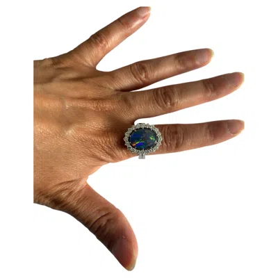 Pre-owned Carl F Bucherer Carl F. Bucherer Ring With Opal And Brilliant Cut Diamonds Up To 1.50ct 18k Gold In Multiple