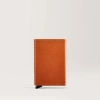 Carl Friedrik Cardprotector Wallet - Vacchetta Leather And Aluminium - Cognac Brown In Cognac Brown