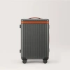 Carl Friedrik Carry-on Luggage - Hard Case In Polycarbonate And Aluminium - Gray / Cognac Brown In Cognac Brown