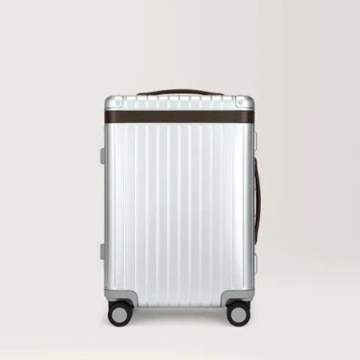Carl Friedrik Carry-on Luggage - Hard Case In Aluminium - Silver / Dark Brown