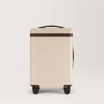 Carl Friedrik Carry-on Luggage - Hard Case Lightweight Polycarbonate - Beige / Dark Brown In Neutral