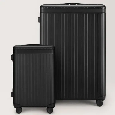 Carl Friedrik Check-in And Carry-on Luggage Set - Polycarbonate And Aluminium - Black