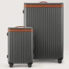 Carl Friedrik Check-in And Carry-on Luggage Set - Polycarbonate And Aluminium - Gray / Cognac Brown In Cognac Brown