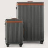 Carl Friedrik Check-in And Carry-on Luggage Set - Polycarbonate And Aluminium - Gray / Cognac Brown In Cognac Brown