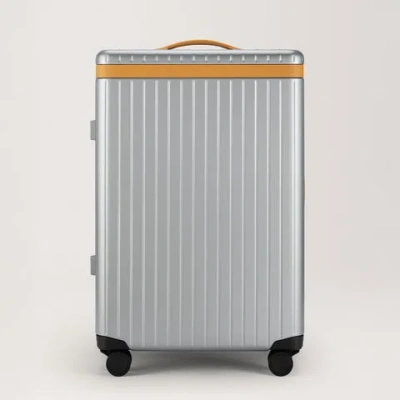 Carl Friedrik Check-in Luggage - Hard Case In Polycarbonate And Aluminium - Arctic Grey / Tan Brown