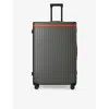 Carl Friedrik The Large Check-in Cognac Brown In Cognac/grey