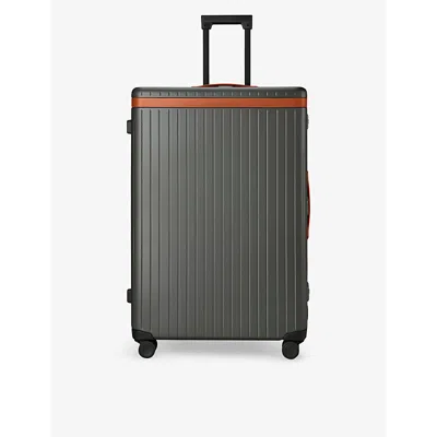 Carl Friedrik The Large Check-in Suitcase 72cm In Cognac/grey