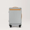 Carl Friedrik Front Pocket Carry-on Luggage - Hard Case In Polycarbonate And Aluminium - Arctic Grey / Tan Brown