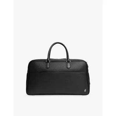 Carl Friedrik Black Granville Leather Weekender Bag In Red