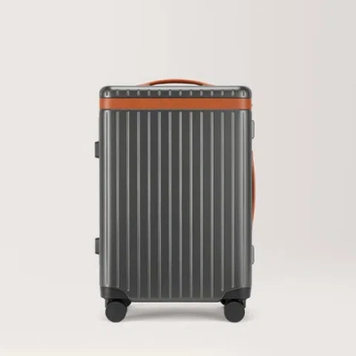 Carl Friedrik Large Carry-on Luggage - Hard Case In Polycarbonate And Aluminium -  Grey / Cognac In Brown