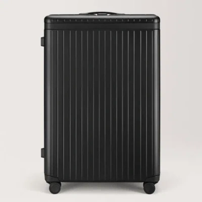 Carl Friedrik Large Check-in Luggage - Hard Case In Polycarbonate And Aluminium - Black In Black / Black