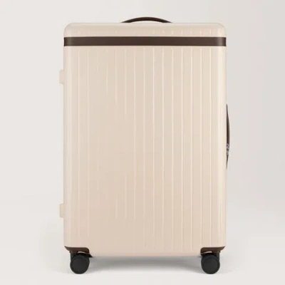 Carl Friedrik Large Check-in Luggage - Hard Case Lightweight Polycarbonate - Beige / Dark Brown In Neutral