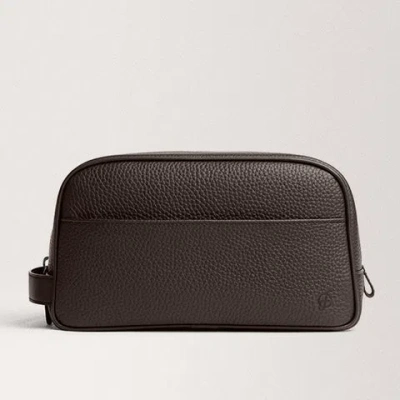 Carl Friedrik Large Washbag In Dark Brown