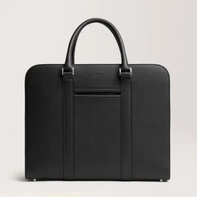 Carl Friedrik Medium Size Briefcase - Grain Leather - Black