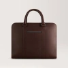 Carl Friedrik Medium Size Briefcase  - Vacchetta Leather - Dark Brown In Dark Brown