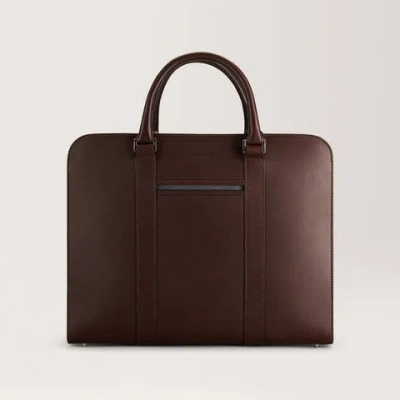 Carl Friedrik Medium Size Briefcase  - Vacchetta Leather - Dark Brown