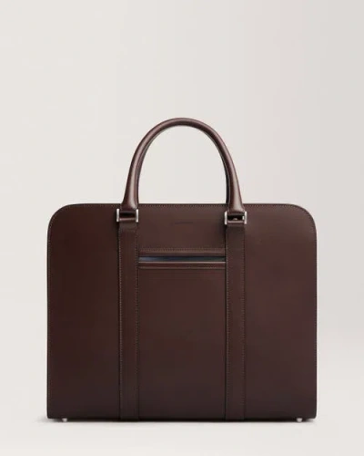 Carl Friedrik Palissy Double Briefcase In Chocolate