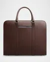 Carl Friedrik Palissy Double Leather Briefcase In Chocolate