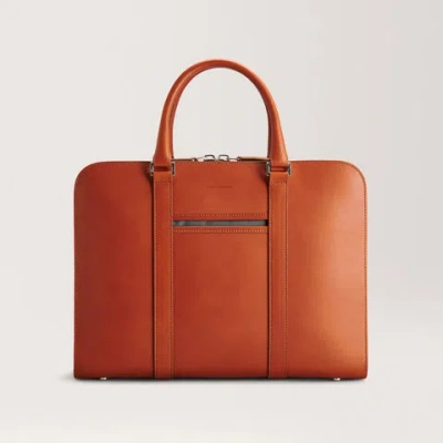Carl Friedrik Slim Briefcase - Vacchetta Leather - Cognac Brown