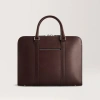 Carl Friedrik Palissy Double Leather Briefcase In Dark Brown