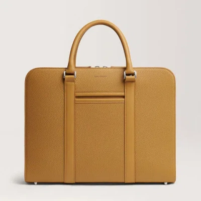 Carl Friedrik Slim Briefcase - Grain Leather - Mustard Yellow