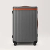 CARL FRIEDRIK CHECK-IN LUGGAGE - HARD CASE IN POLYCARBONATE AND ALUMINIUM - GRAY / COGNAC BROWN